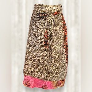Darn Good Yarn Goddess Mini, reversible 2 layer recycled sari wrap skirt